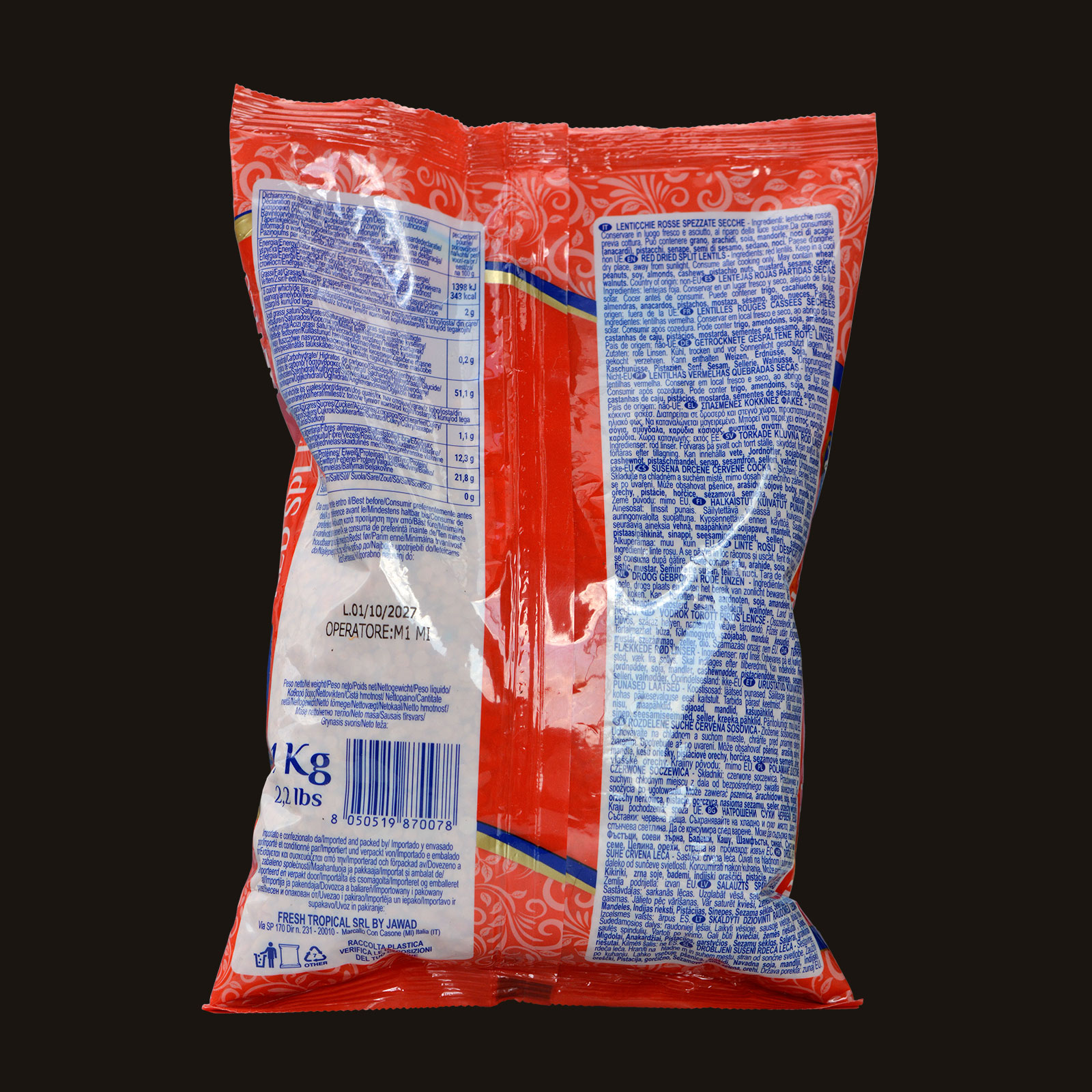 Red split lentils back